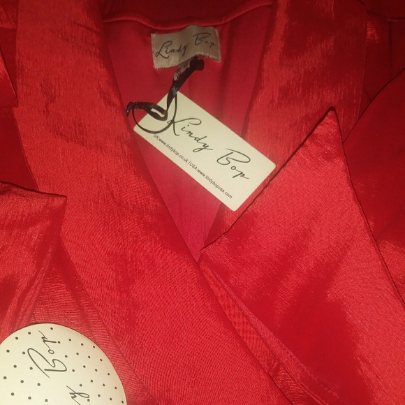 Lindy Bop Red Satin Vanda dress - Picture 6 of 7